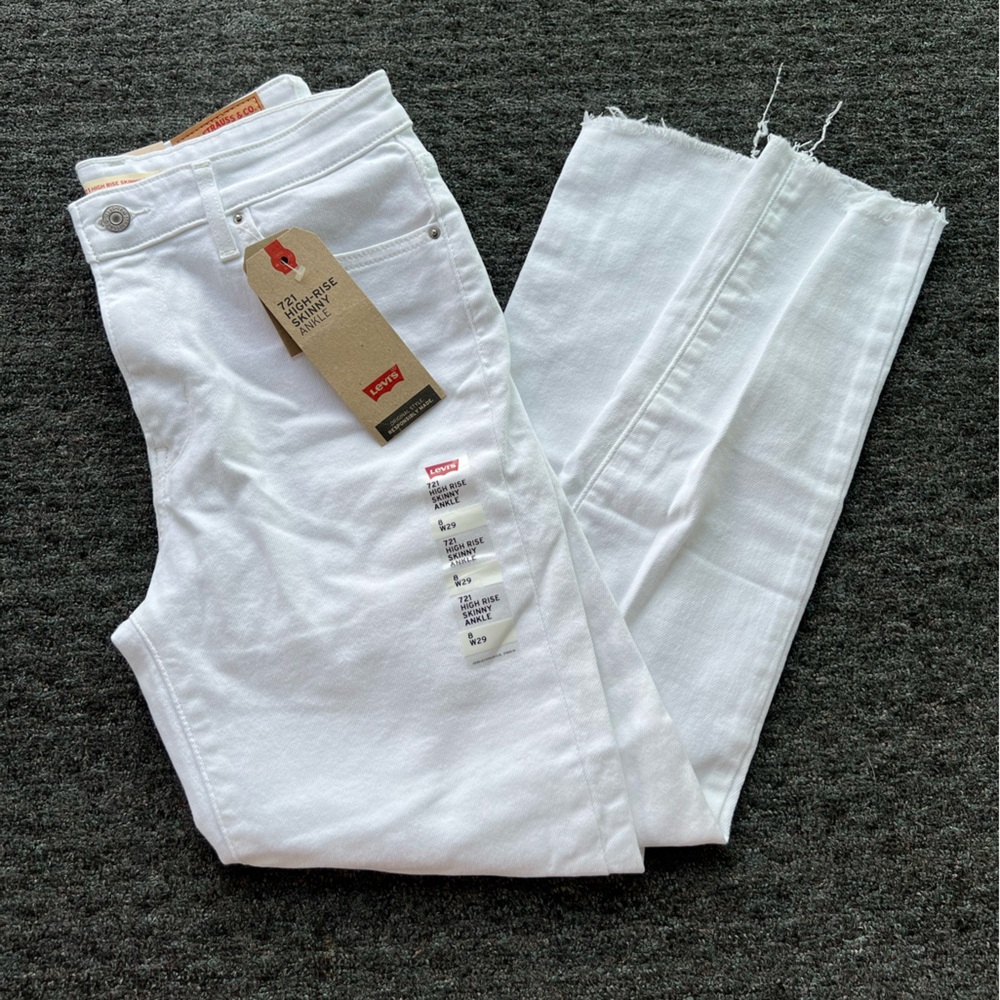 Levi’s 721 High-Rise Skinny Ankle White Denim Jeans